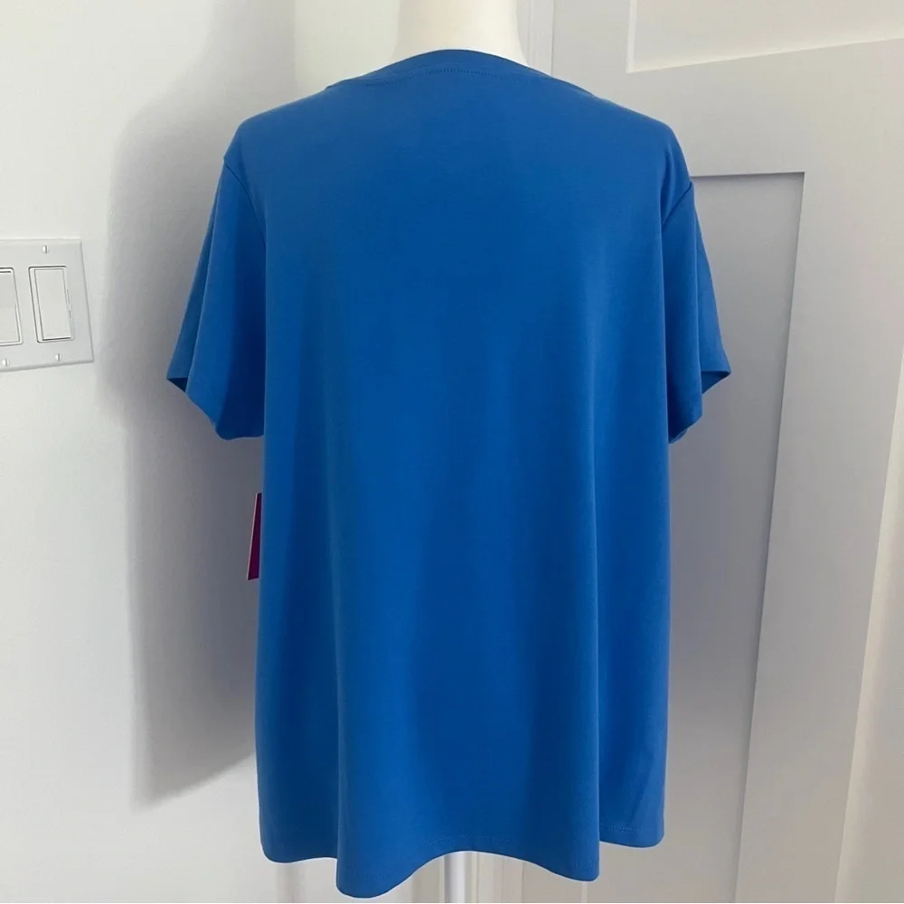 Isaac Mizrahi Live! Classic Essential Blue V-Neck Women's Top Sz XL *Q29 - Picture 3 of 4